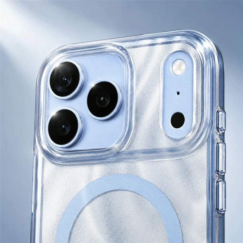 MUTURAL for iPhone 18 Pro / 17 Pro Magnetic Case Shimmer Texture TPU + PC Anti-Drop Phone Cover - Blue