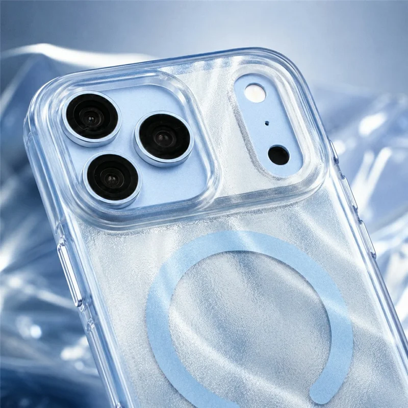 MUTURAL for iPhone 18 Pro / 17 Pro Magnetic Case Shimmer Texture TPU + PC Anti-Drop Phone Cover - Blue