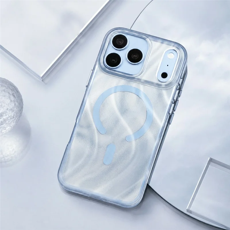 MUTURAL for iPhone 18 Pro / 17 Pro Magnetic Case Shimmer Texture TPU + PC Anti-Drop Phone Cover - Blue