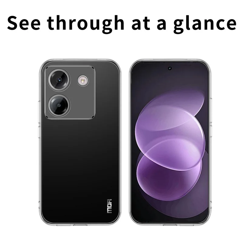 MOFI For Xiaomi Redmi Note 17 Pro+ 5G / Note 17 Pro Max 5G Clear Phone Case Ultra-Thin TPU Phone Back Cover - Transparent