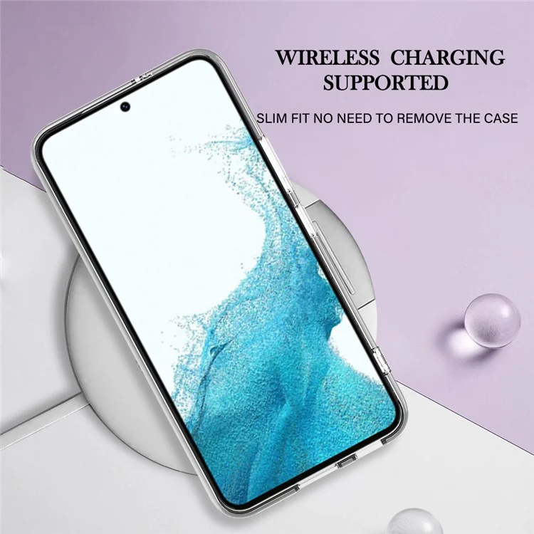 Для Samsung Galaxy S22 5G YB IMD Series-16 Style E Electroplating Frame TPU Cover 2.0mm IMD Marble Pattern Anti-scratch Cell Phone Case - Rose