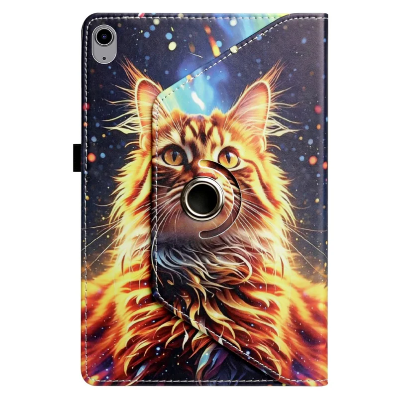 For iPad mini (2024) / (2021) Case Rotation Stand Pattern PU Leather + TPU Tablet Cover - Painted Cat