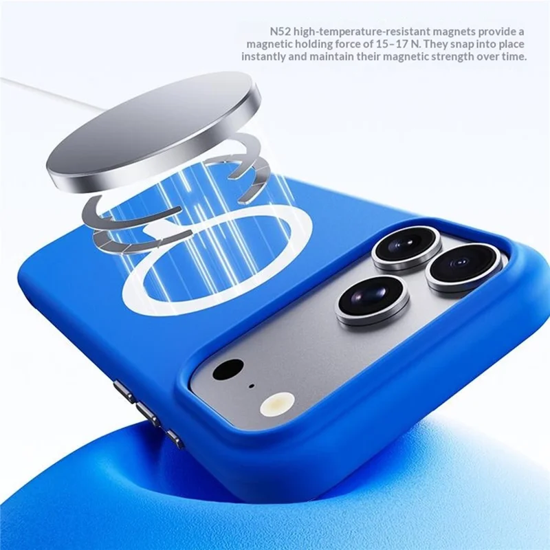 For iPhone 18 Pro  / 17 Pro Magnetic Case Shockproof Skin-Friendly TPU Soft Phone Cover - Dark Blue