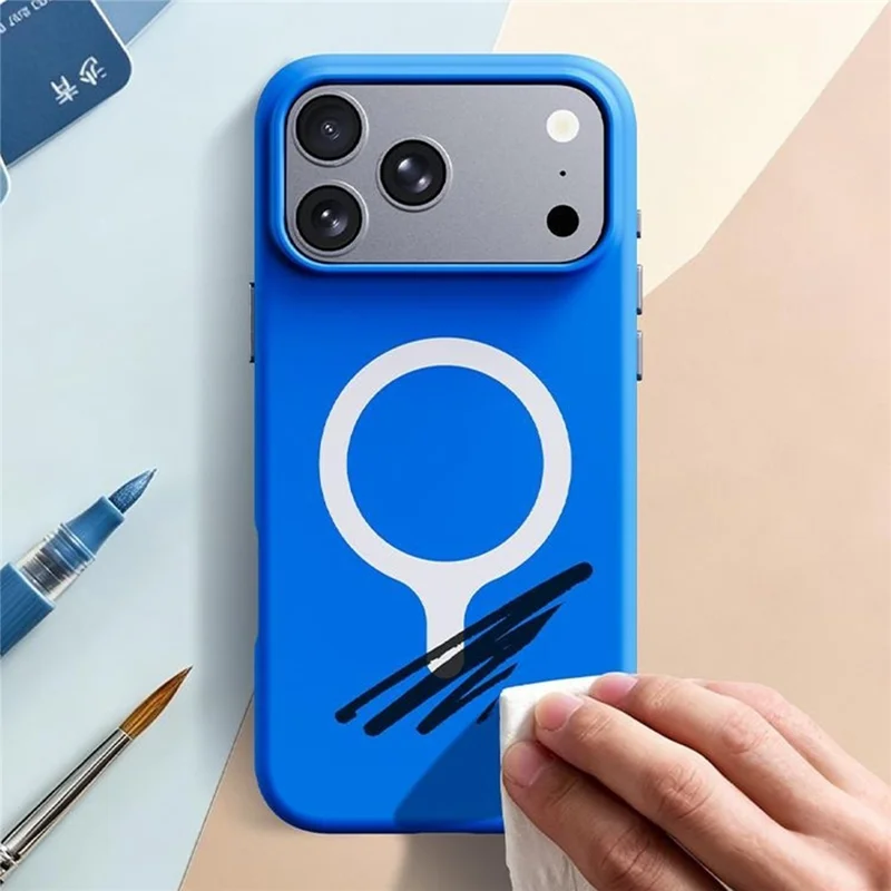 For iPhone 18 Pro Max / 17 Pro Max Magnetic Case Shockproof Skin-Friendly TPU Soft Phone Cover - Dark Blue
