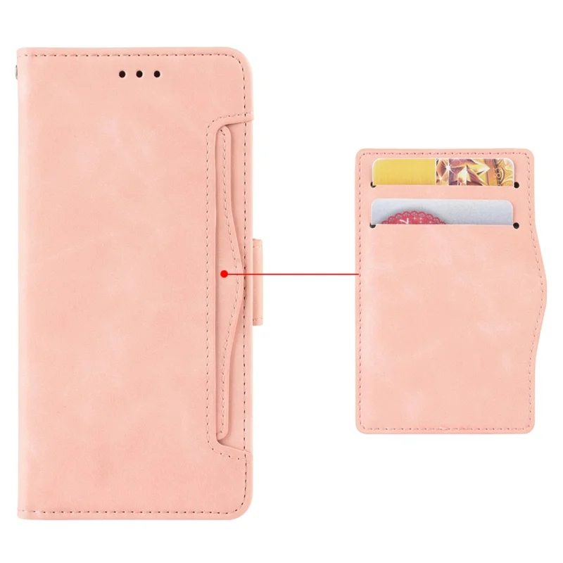 For Honor 80 SE 5G Shockproof PU Leather Phone Stand Case Multiple Card Slots Folio Flip Wallet Cover - Pink