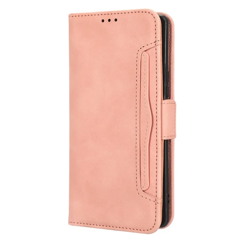 For Honor 80 SE 5G Shockproof PU Leather Phone Stand Case Multiple Card Slots Folio Flip Wallet Cover - Pink