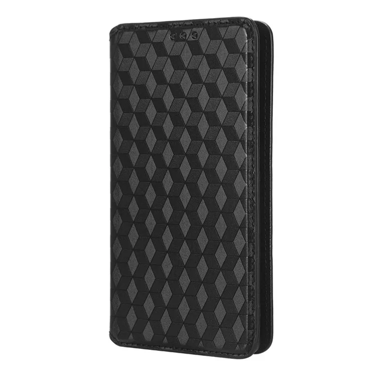 Per Onore 80 SE 5G Shock Afrout PU Flip Flip Wallet Case Rhombo Pattern Rhombus Coperchio di Chiusura Magnetica - Nero