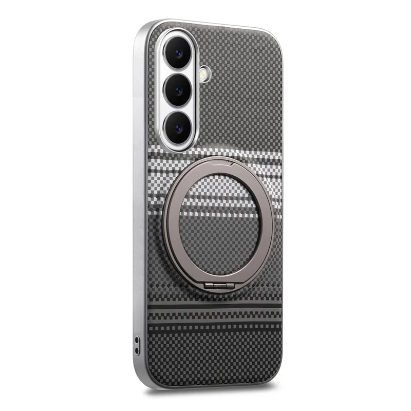 For Samsung Galaxy A57 5G Case Magnetic Kickstand PU Leather + PC + TPU Gradient Phone Cover - Black