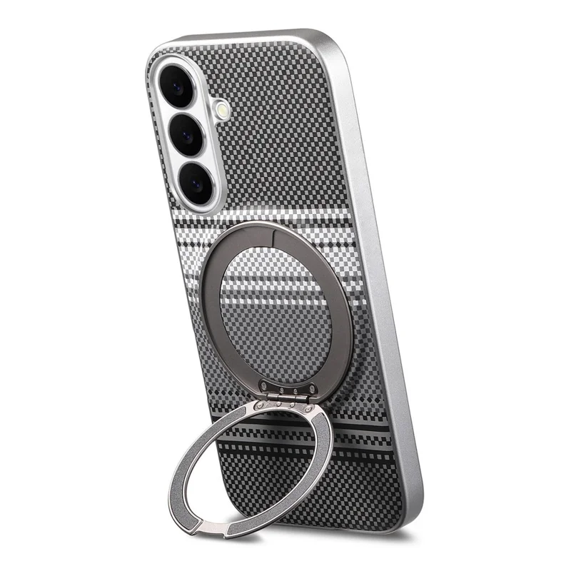 For Samsung Galaxy A57 5G Case Magnetic Kickstand PU Leather + PC + TPU Gradient Phone Cover - Black