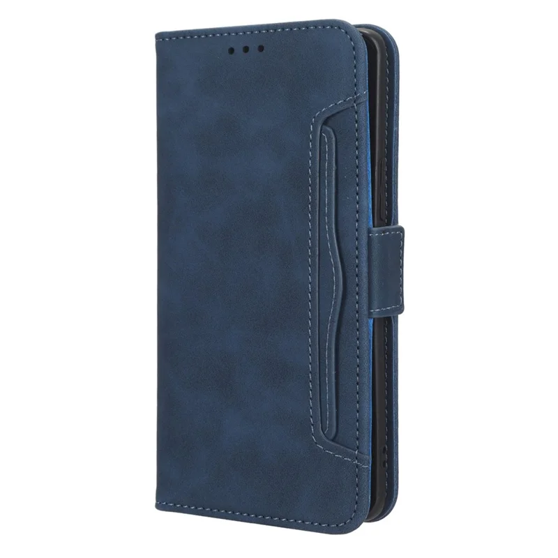 For Honor 80 Pro 5G Multiple Card Slots Dual Magnetic Clasp PU Leather Case Stand Wallet Phone Cover - Blue