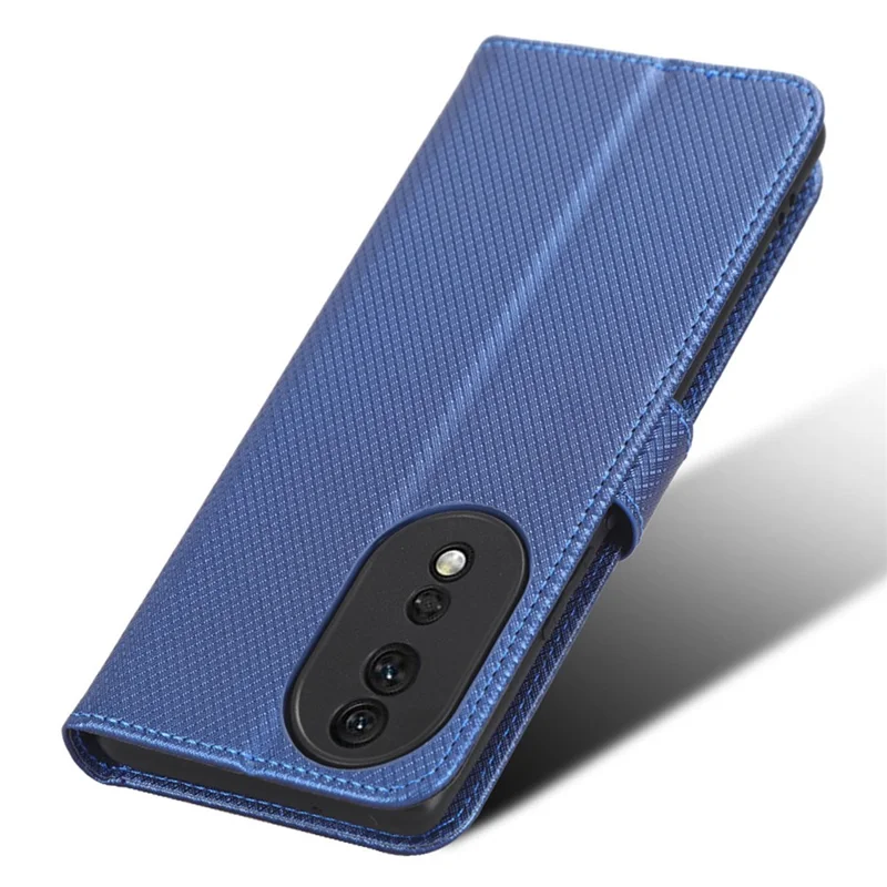 Til Honor 80 5G Diamantstruktur PU-læder telefonbeskytning med foldbar stående funktion, magnetisk luk, tegnebogsdæksel - Blå