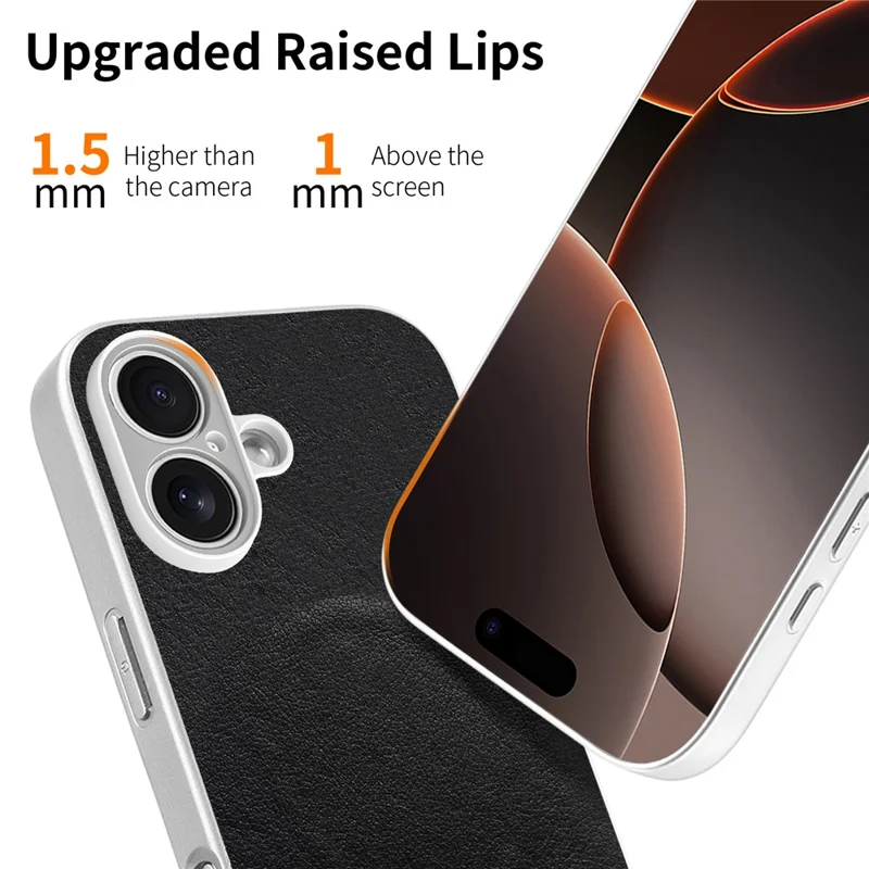 For iPhone 17 Magnetic Case Butterfly Bow Pattern PU Leather + TPU + PC Shockproof Phone Cover - Black
