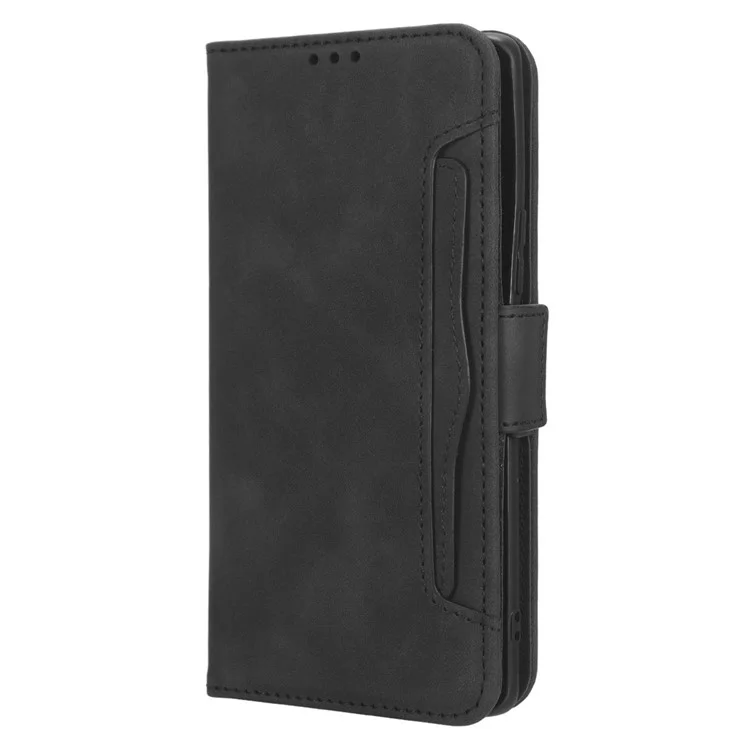 Para Honor 80 5G PU Cuero Múltiples Ranuras Cubiertas de la Billetera de Soporte Plegable Folio Foli - Negro