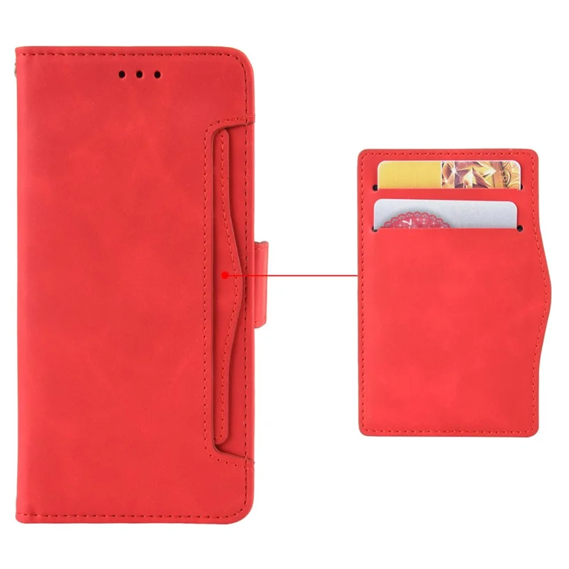 Voor Honor 80 5G PU Leren Hoesje met Meerdere Kaartvakken, Opglopende Stand, Portemonnee, Flip Hoes - Rood