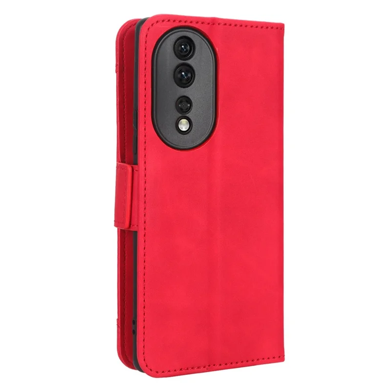 Voor Honor 80 5G PU Leren Hoesje met Meerdere Kaartvakken, Opglopende Stand, Portemonnee, Flip Hoes - Rood