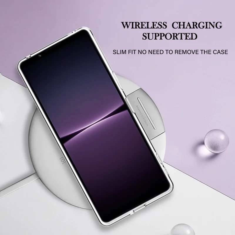 Electroplating Phone Case for Sony Xperia 1 IV 5G Anti-Drop TPU Cover YB IMD Series-16 Style E 2.0mm Marble Pattern IMD Back Case - Purple