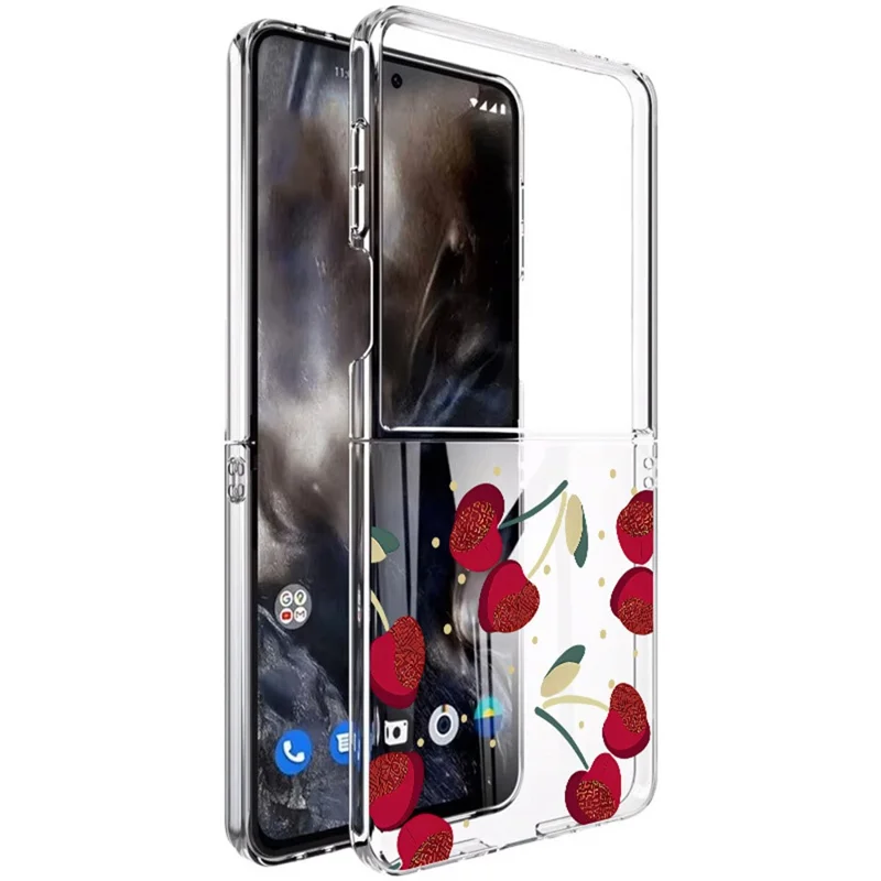 For Samsung Galaxy Z Flip8 Case Cherry Pattern Printing PC Shockproof Slim Foldable Phone Cover - A727