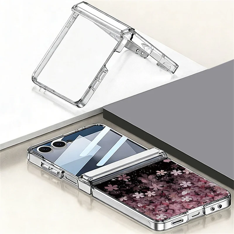 For Samsung Galaxy Z Flip8 Case Gradient Cherry Blossoms Magnetic Hinge PC Foldable Phone Cover - A507