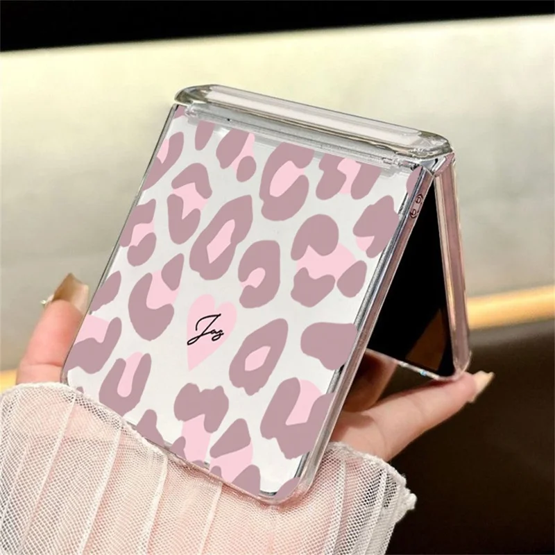 For Samsung Galaxy Z Flip8 Case Leopard Print Magnetic Hinge PC Foldable Phone Cover - A411