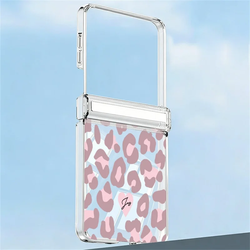 For Samsung Galaxy Z Flip8 Case Leopard Print Magnetic Hinge PC Foldable Phone Cover - A411