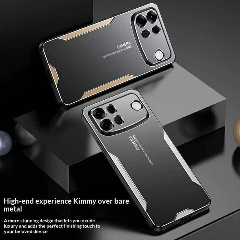 For Oppo A7 Pro Max 5G Phone Case Aluminium Alloy TPU PC Back Cover - Gold