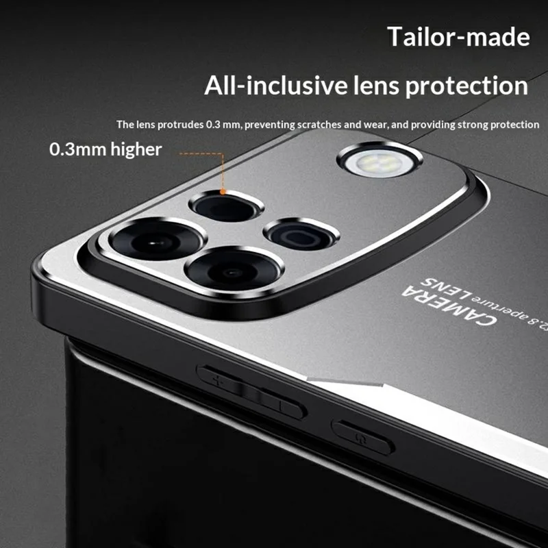 For Oppo A7 Pro Max 5G Phone Case Aluminium Alloy TPU PC Back Cover - Gold