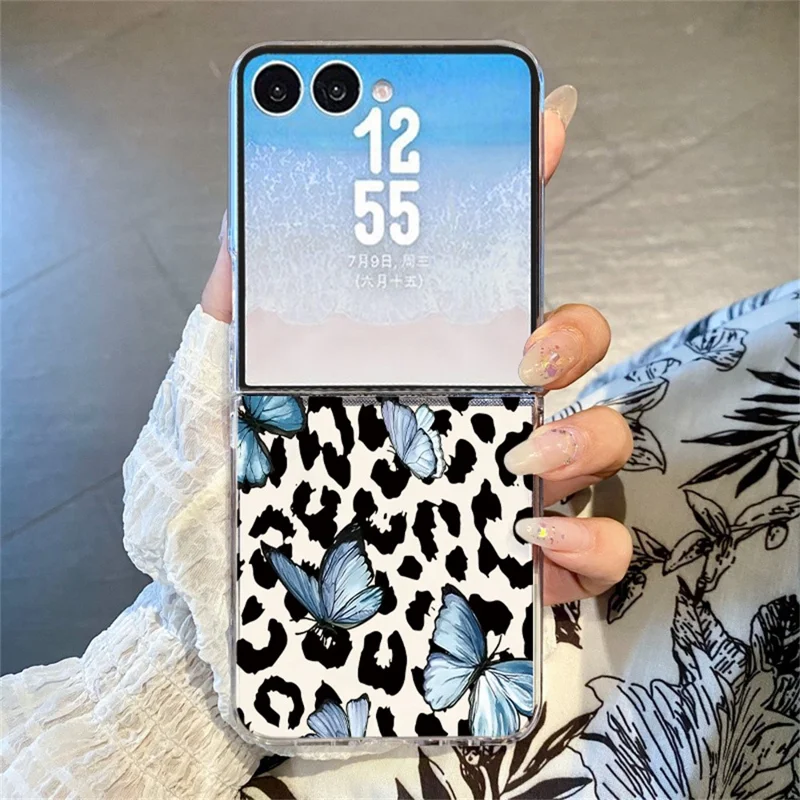 For Samsung Galaxy Z Flip8 Case Leopard Pattern Printed PC Slim Shockproof Phone Cover - B840