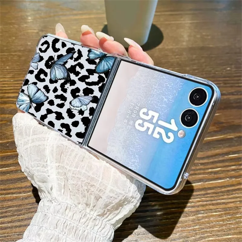 For Samsung Galaxy Z Flip8 Case Leopard Pattern Printed PC Slim Shockproof Phone Cover - B840