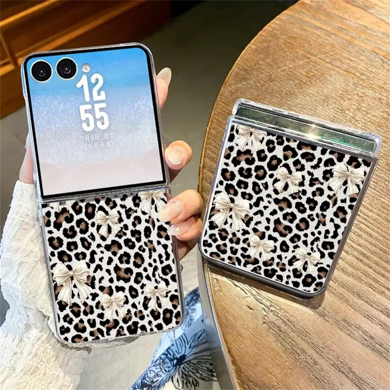 For Samsung Galaxy Z Flip8 Case Leopard Pattern Printed PC Slim Shockproof Phone Cover - B840