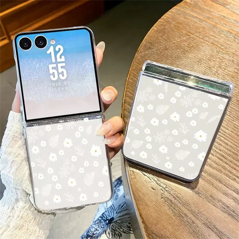 For Samsung Galaxy Z Flip8 Case Floral Pattern Printing PC Shockproof Slim Phone Cover - B997