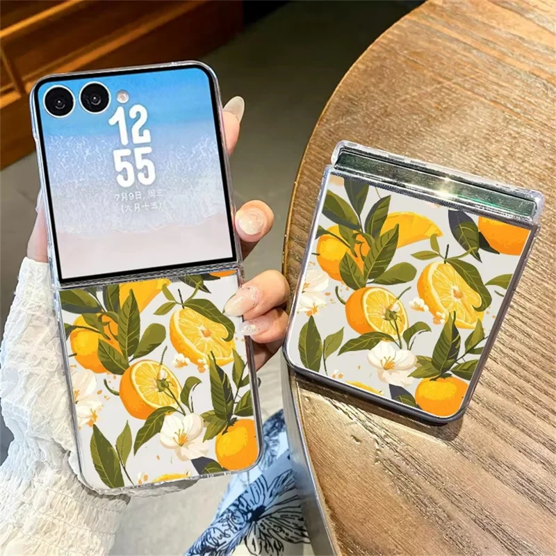 For Samsung Galaxy Z Flip8 Case Floral Pattern Printing PC Shockproof Slim Phone Cover - B997