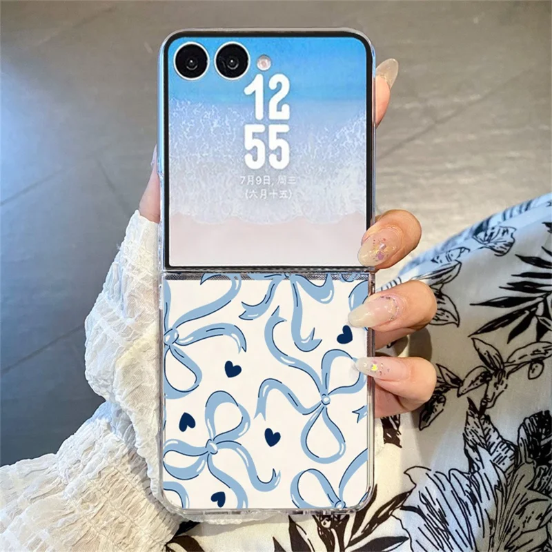 For Samsung Galaxy Z Flip8 Case Bowknot Pattern Printing PC Slim Shockproof Phone Cover - B755