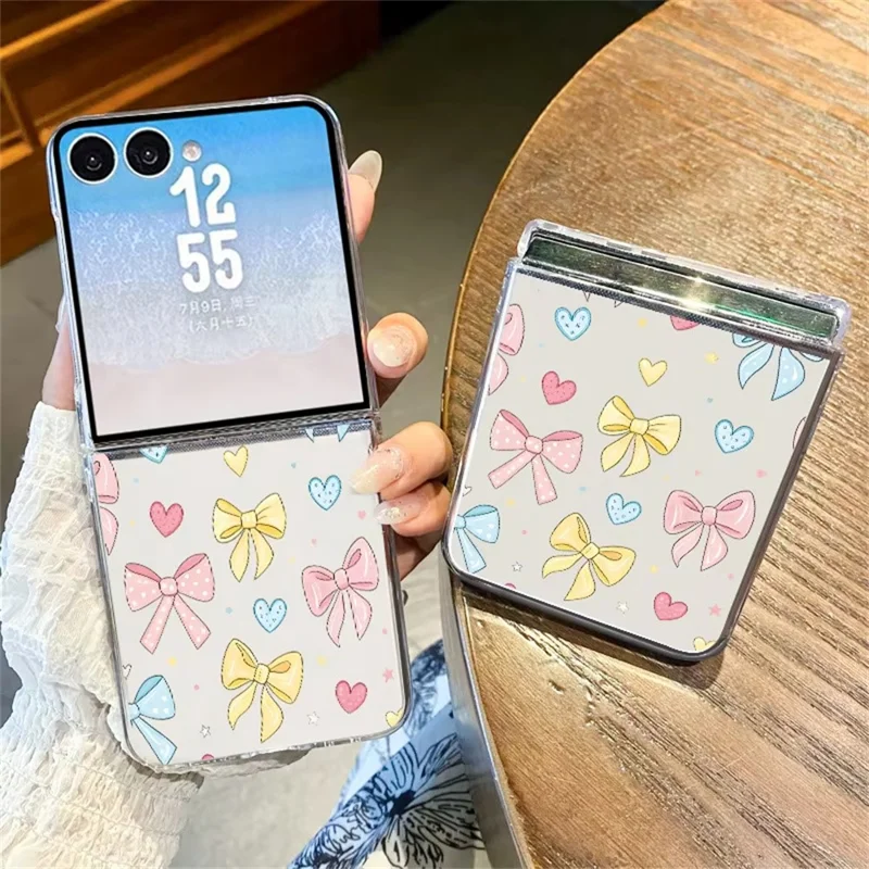 For Samsung Galaxy Z Flip8 Case Bowknot Pattern Printing PC Slim Shockproof Phone Cover - B755