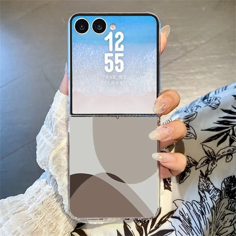 For Samsung Galaxy Z Flip8 Case Color-blocking Pattern Shockproof Slim PC Foldable Phone Cover - B567