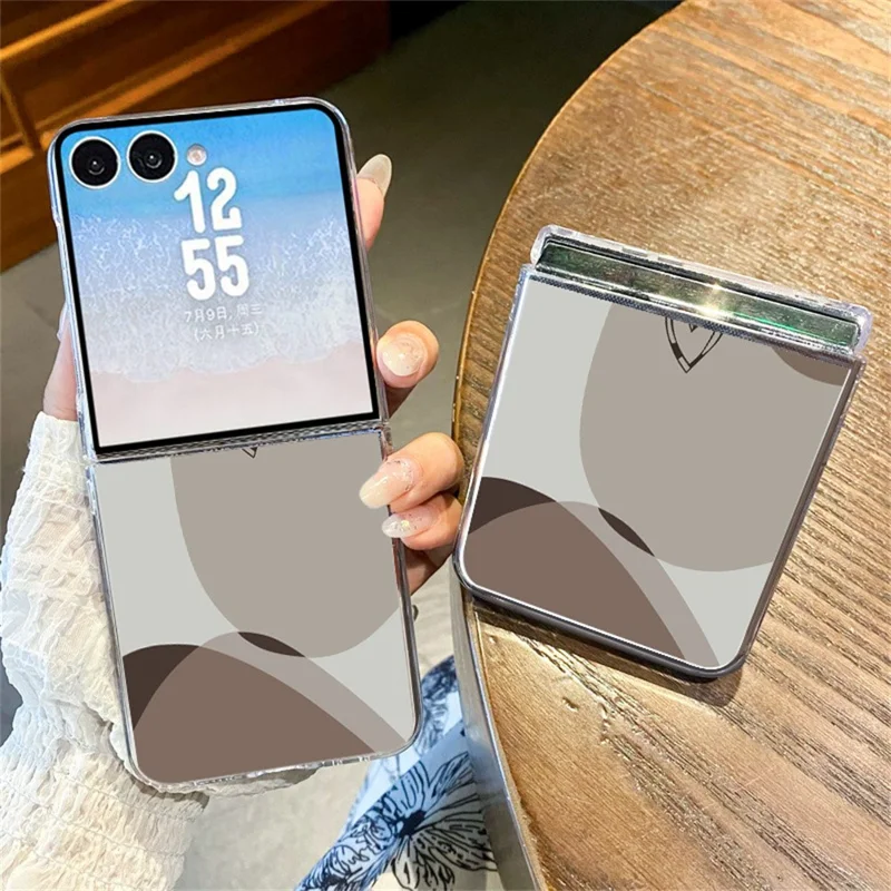 For Samsung Galaxy Z Flip8 Case Color-blocking Pattern Shockproof Slim PC Foldable Phone Cover - B567