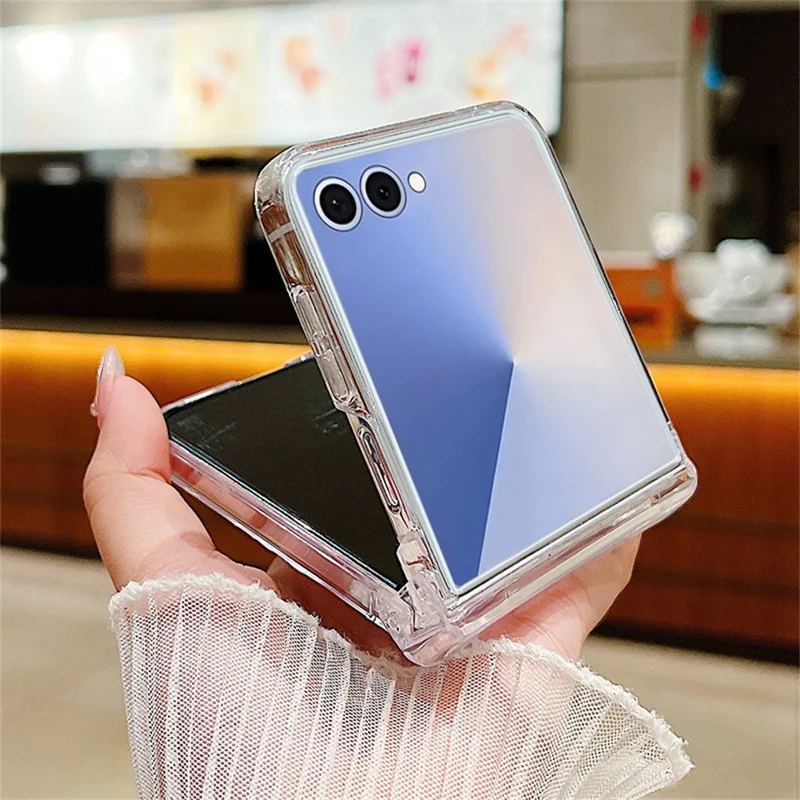 For Samsung Galaxy Z Flip8 Case Butterfly Pattern Hinge Protection Transparent PC Phone Cover - A211