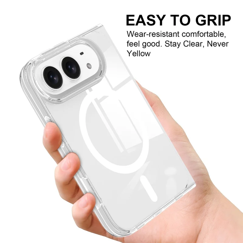 For iPhone Duo Clear Phone Magnetic Case TPU + Acrylic Back Cover - Clear