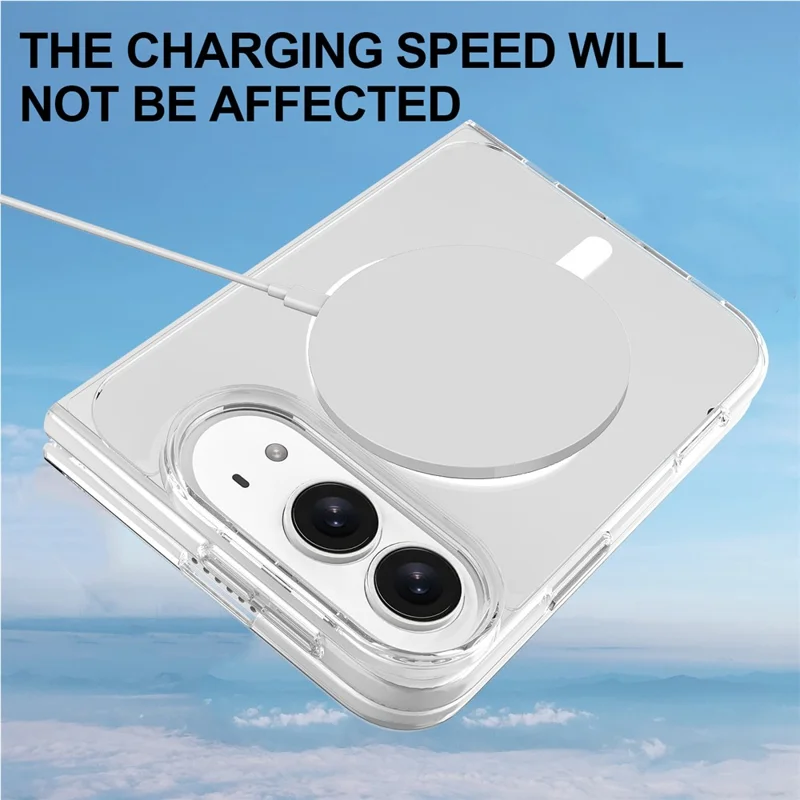 For iPhone Duo Clear Phone Magnetic Case TPU + Acrylic Back Cover - Clear