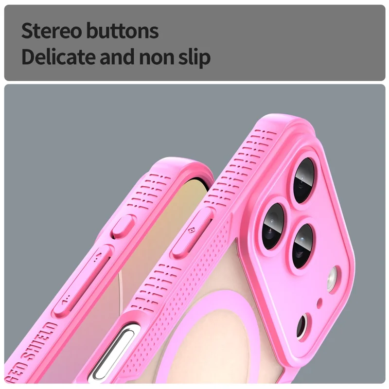 For iPhone 18 Pro Max  /  17 Pro Max Magnetisk Case TPU + PC Telefon Bagdæksel - Pink