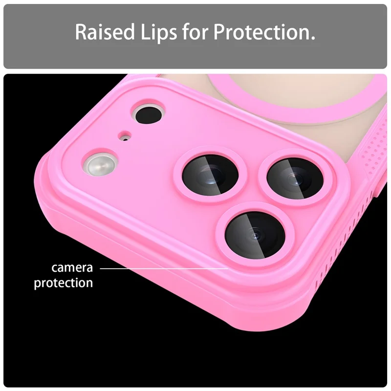 For iPhone 18 Pro Max  /  17 Pro Max Magnetisk Case TPU + PC Telefon Bagdæksel - Pink