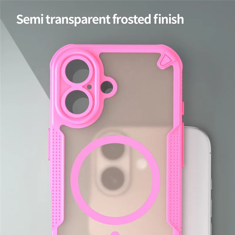 For iPhone 18 / 17 Magnetic Case TPU + PC Phone Back Cover - Pink - 4