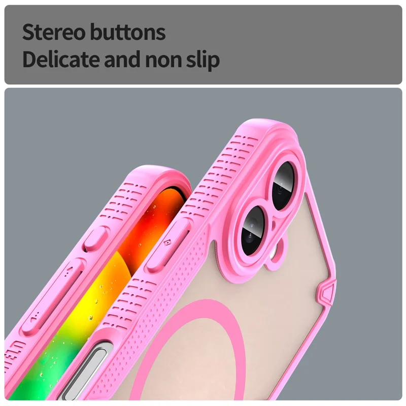 For iPhone 18 / 17 Magnetic Case TPU + PC Phone Back Cover - Pink - 5