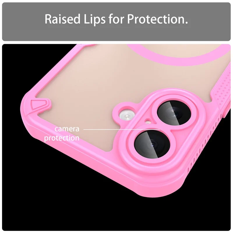 For iPhone 18 / 17 Magnetic Case TPU + PC Phone Back Cover - Pink - 7
