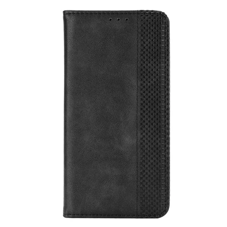 For TECNO Pova 4 Pro 4G LG8n Retro Texture Phone Wallet Case Imprinted Pattern PU Leather Magnetic Closure Stand Cover - Black