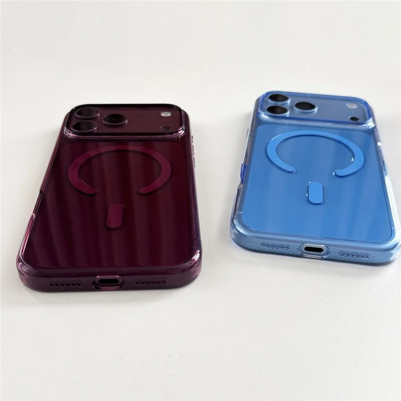 For iPhone 18 Pro / 17 Pro Magnetic Case 2.0mm PC High Transparent Phone Cover with Metal Buttons - White