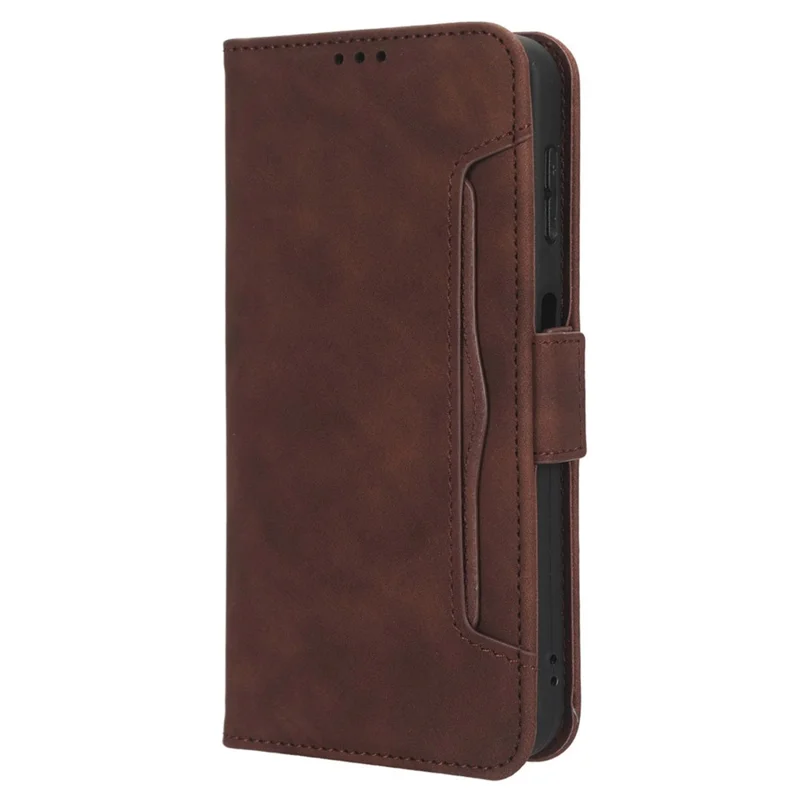 For Samsung Galaxy A14 5G / A14 4G PU Leather Wallet Shockproof Case Multiple Card Slots Stand Magnetic Full Body Protective Phone Cover - Brown