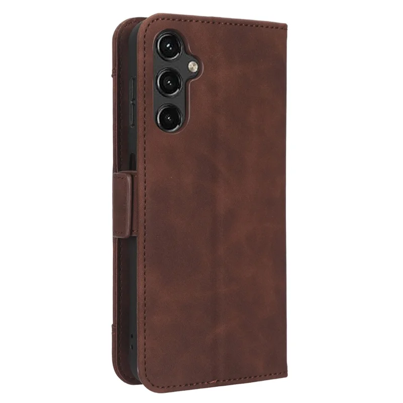 For Samsung Galaxy A14 5G / A14 4G PU Leather Wallet Shockproof Case Multiple Card Slots Stand Magnetic Full Body Protective Phone Cover - Brown