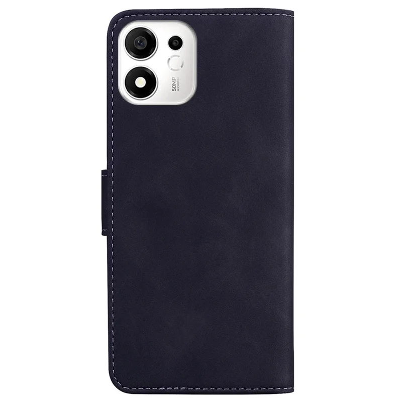 For Honor 600 Smart 5G  /  X7e Plus 5G Case Solid Color Leather Wallet Phone Cover - Black