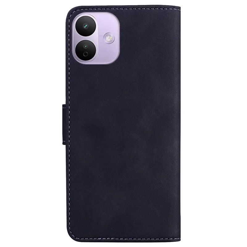 غطاء هاتف بتصميم محفظة من الجلد بلون سادة لهاتف Xiaomi Redmi Note 17 4G / Redmi Note 17 (الهند/الصين) 5G - أسود