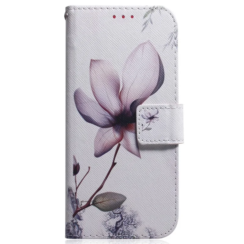 For Honor 600 Smart 5G  /  X7e Plus 5G Wallet Case Pattern Print Leather Phone Cover - Pink Flower